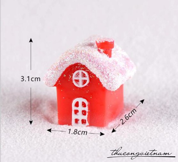 Ngôi Nhà Mái Phủ Tuyết 1.8*2.6*3.1cm